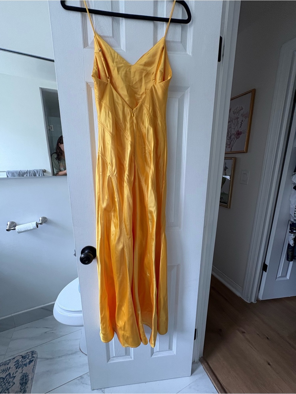 Acler Yellow Satin Maxi Slip Dress